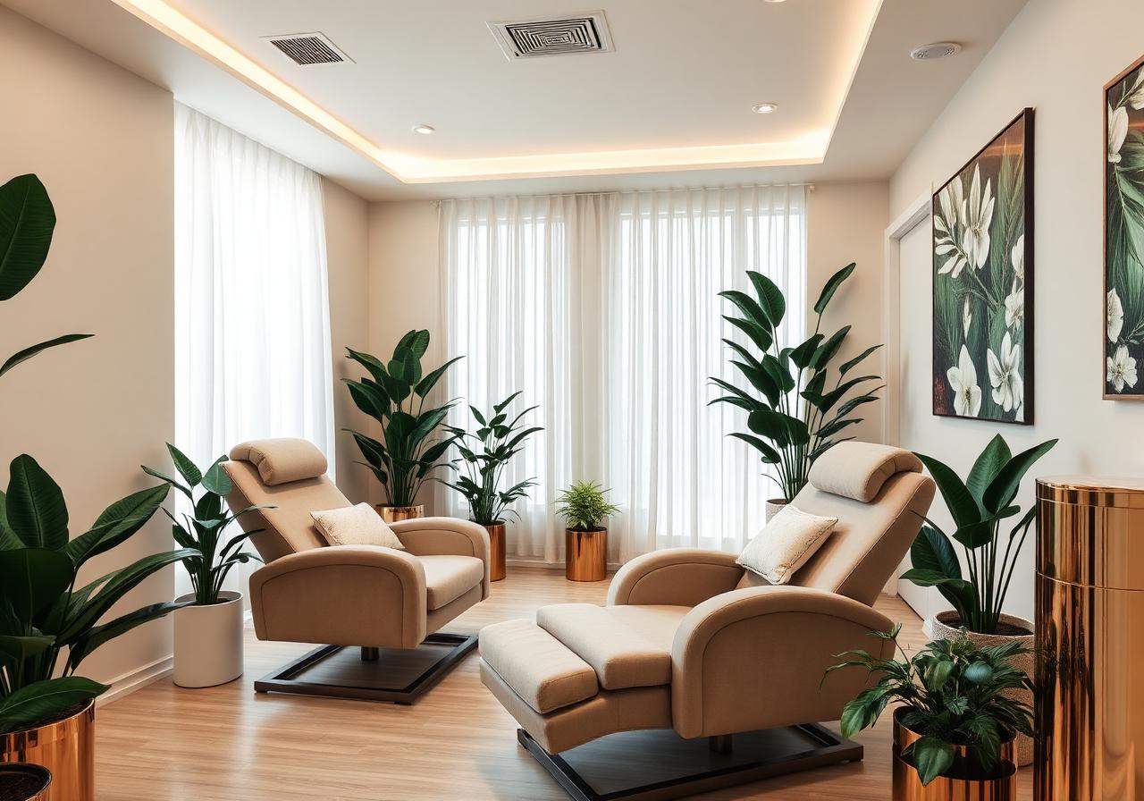Luxury wellness lounge interior